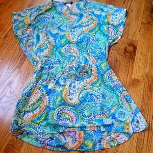 Lauren Ralph Lauren Paisley Swimsuit Cover-Up Tunic Size M
